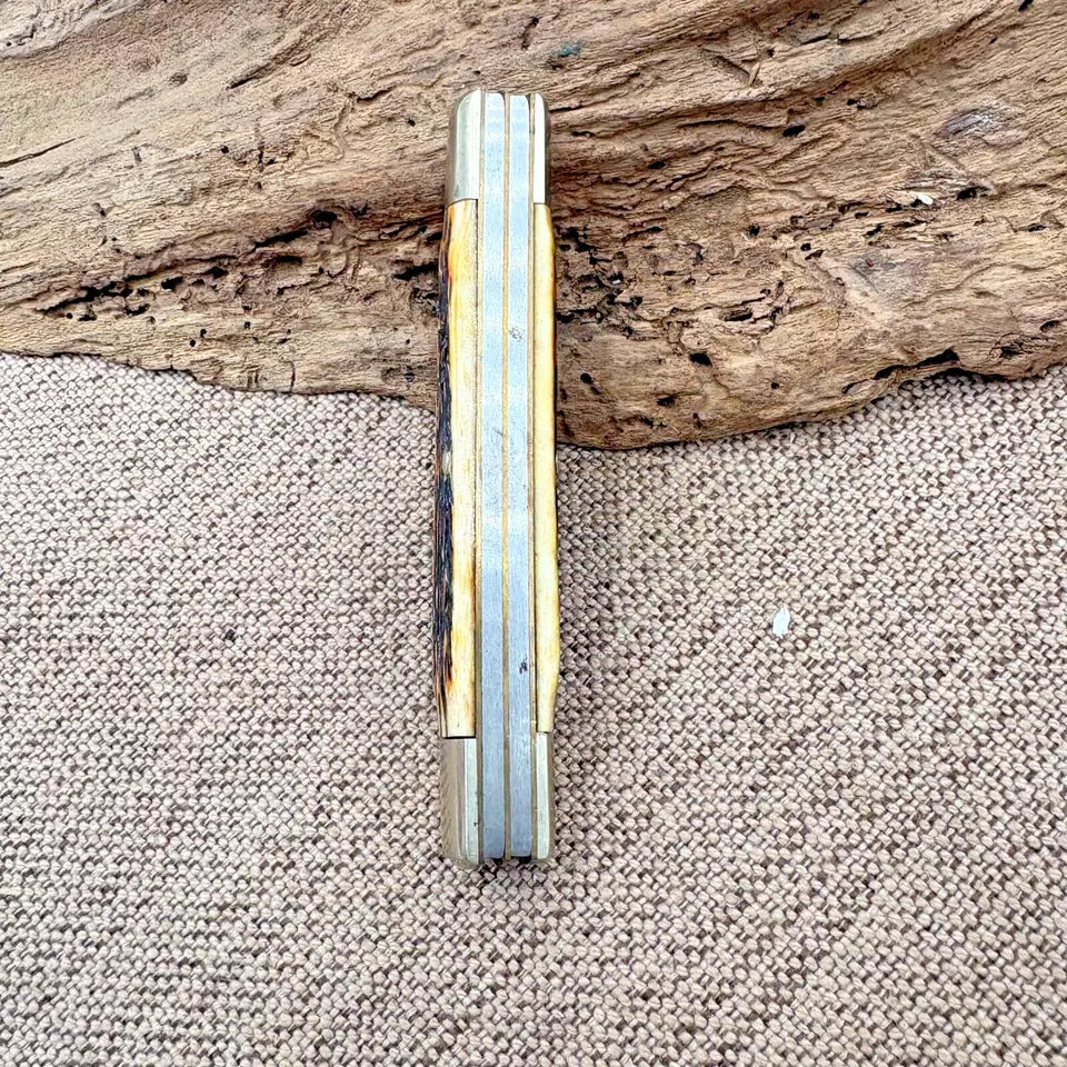 J.A. Henckels 4- blade Congress Jigged Bone Handles Pocket Knife Germany (129)