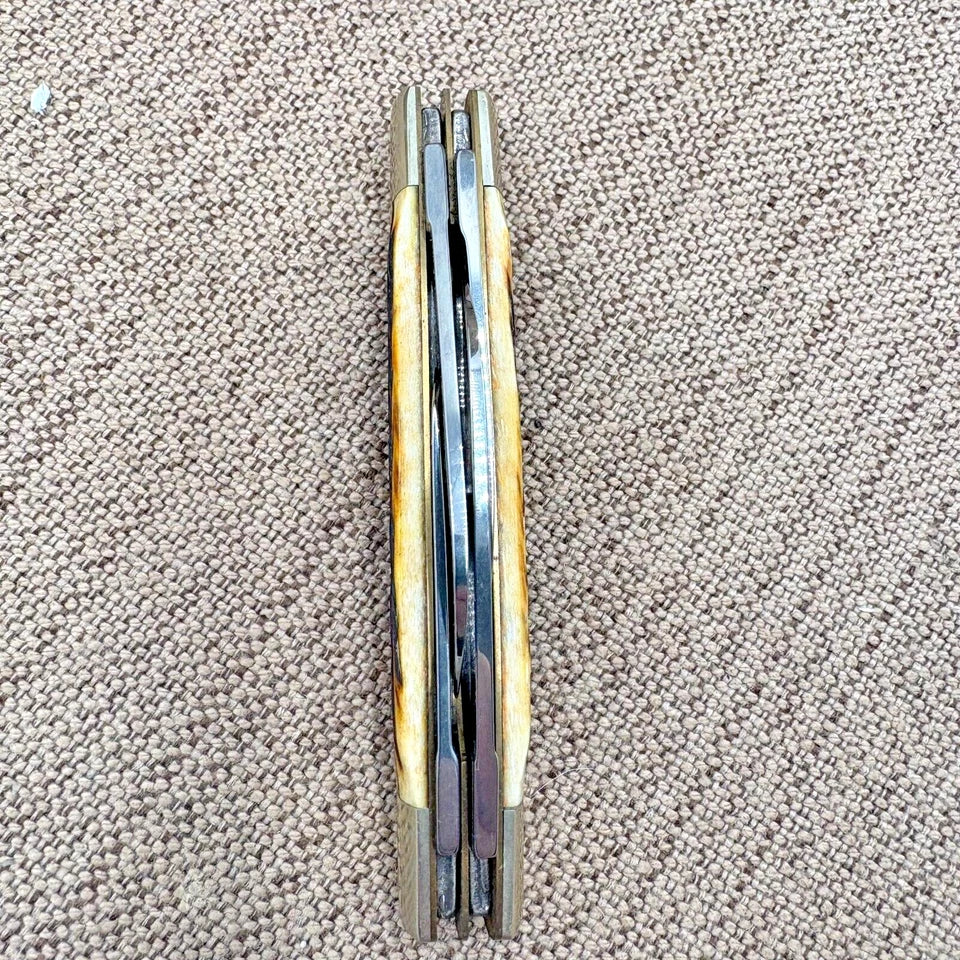 J.A. Henckels 4- blade Congress Jigged Bone Handles Pocket Knife Germany (129)