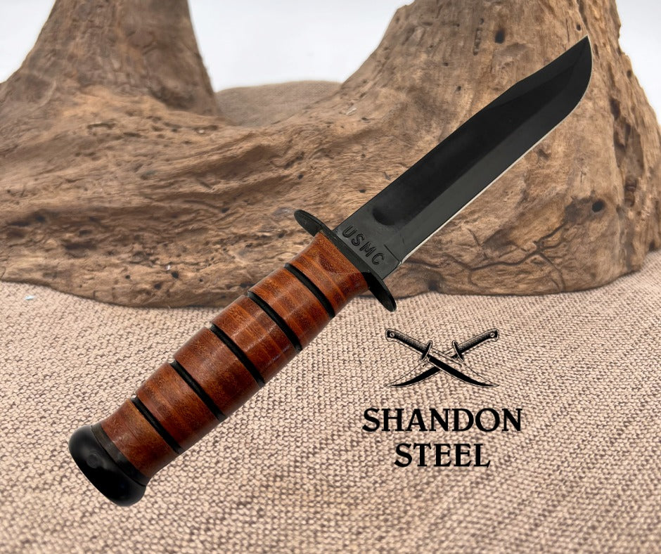 Ka-Bar 100th Anniversary USMC Fighting Knife 02-1241 w Sheath Olean NY USA