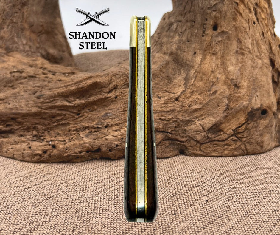 KA-BAR USA Vintage Hawkbill Folding Pocket Knife Carbon Steel Wood Handle (79)