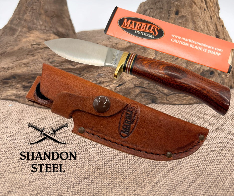 Marbles Outdoors Hunting Knife Made In USA With Leather Sheath NIB 80401 Sport