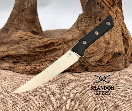 Microtech Boning Knife Black G-10 Handle w/ Stonewash M390MK 3100-10BK