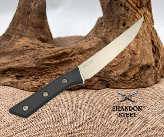 Microtech Boning Knife Black G-10 Handle w/ Stonewash M390MK 3100-10BK