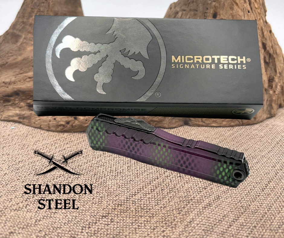 Microtech Cypher® II D/E Signature Series Purple X-51 Standard 1242-1PUX51S