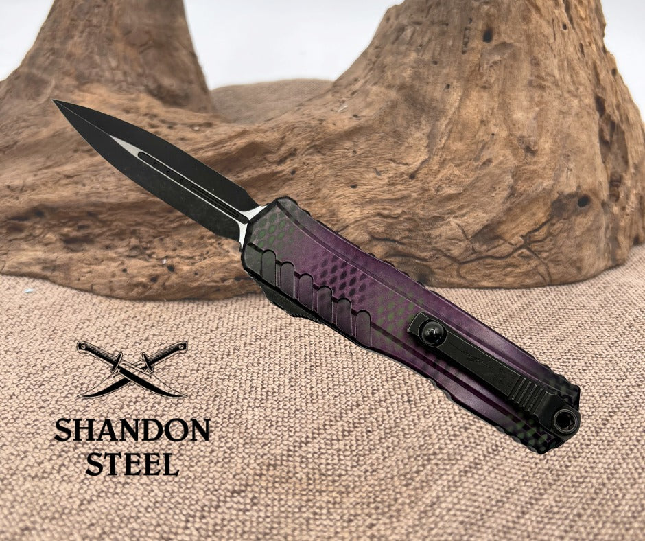 Microtech Cypher® II D/E Signature Series Purple X-51 Standard 1242-1PUX51S