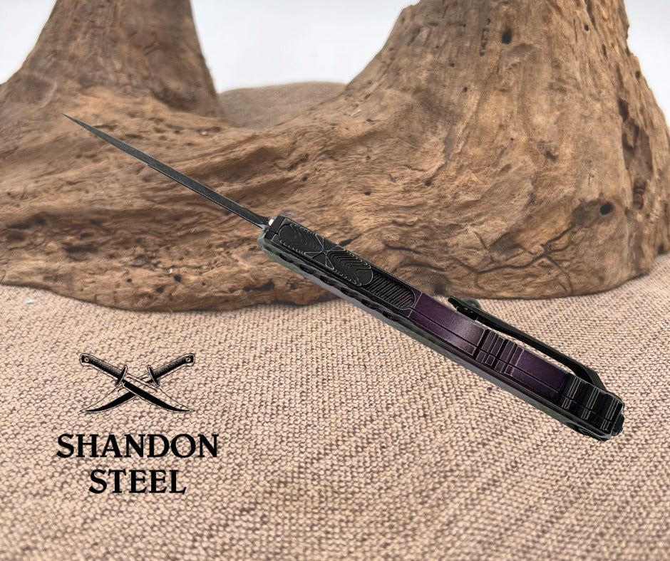 Microtech Cypher® II D/E Signature Series Purple X-51 Standard 1242-1PUX51S
