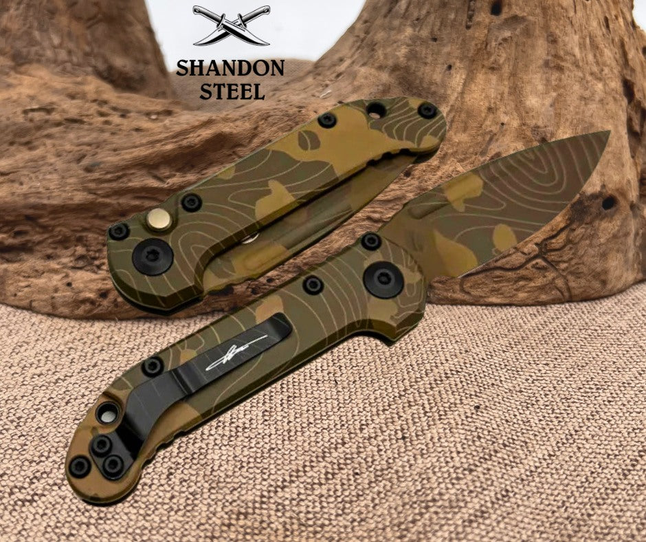 Microtech Knives LUDT Gen III Smooth Handle Badlands Topographic Drop Point 1135S-1TPBNCS-Z4