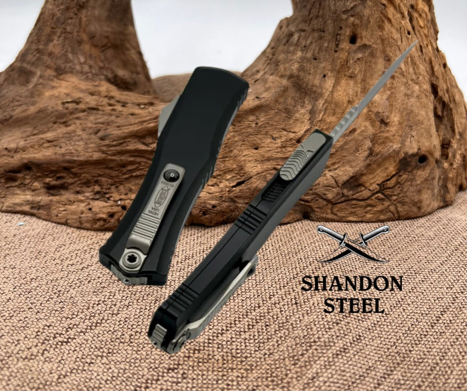 Microtech Knives Mini Hera Stonewash Bayonet M390MK w/ Black Handle 1701M-10