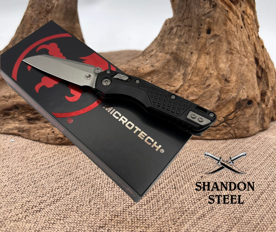 Microtech MSI MINI S/E STONEWASH STANDARD FRAG ALUMINIUM 210M-10FR