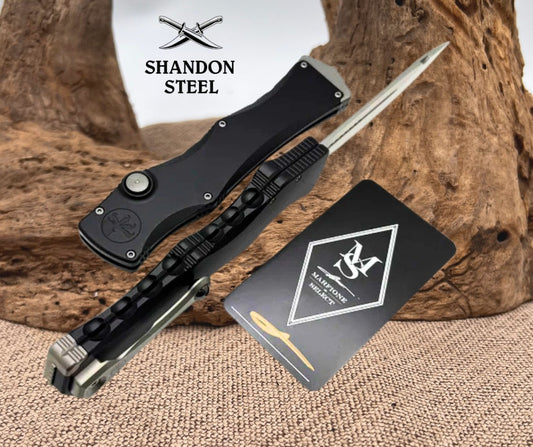 Microtech Marfione Select Halo IV Black Handle w/ Stonewash Clip Point M390MK 1150-10MS1