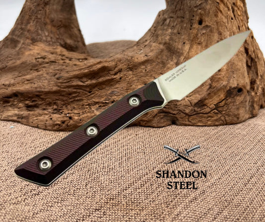 Microtech Paring Knife Black Cherry G-10 Handle w/ Stonewash M390MK 3500-10BC