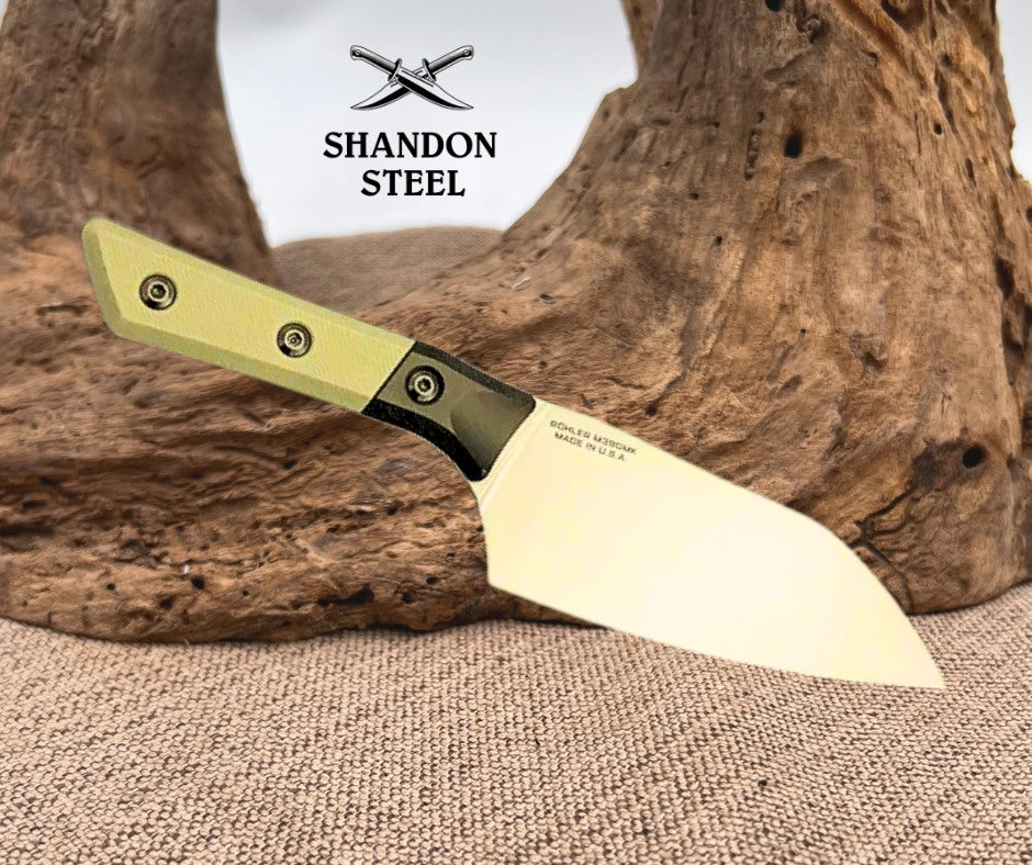 Microtech Santoku 6" Ivory G-10/ Ti Handle w/ Stonewash M390MK 3200B-10IV