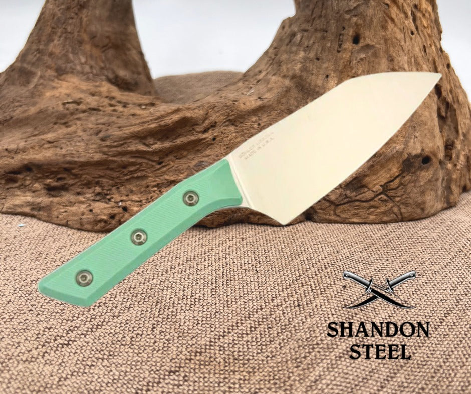 Microtech Santoku 6" Caribbean Blue G-10 Handle w/ Stonewash M390MK 3200-10CA