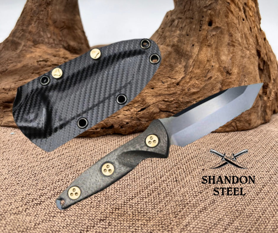 Microtech Socom Alpha Mini Tanto Fully Serrated Black DLC & Carbon Fiber 114M-3DLCCFS