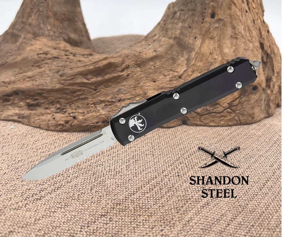 Microtech ULTRATECH S/E STONEWASH PARTIAL SERRATED 121-11
