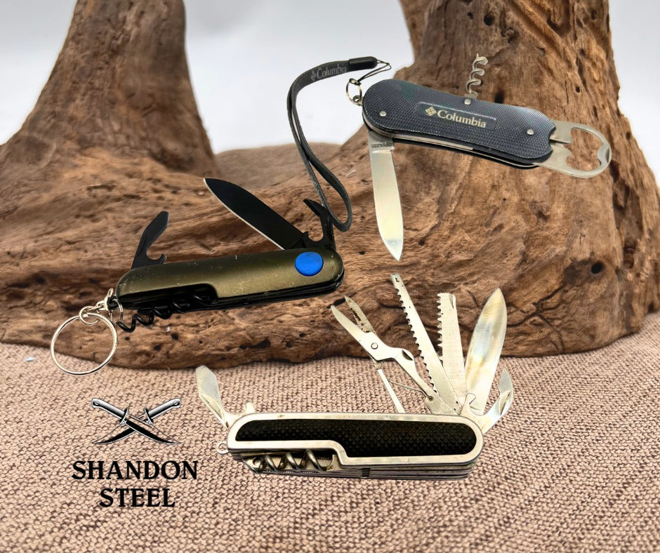 Multi Function Utility Pocket Knife Lot of 3 Knives Bottle Opener (141)