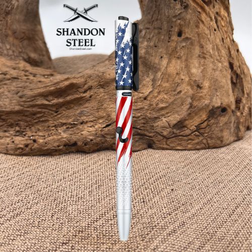 OLight O'Pen 3 Multifunctional Pen Light with 120 Lumens & Green Laser - Stars & Stripes Edition