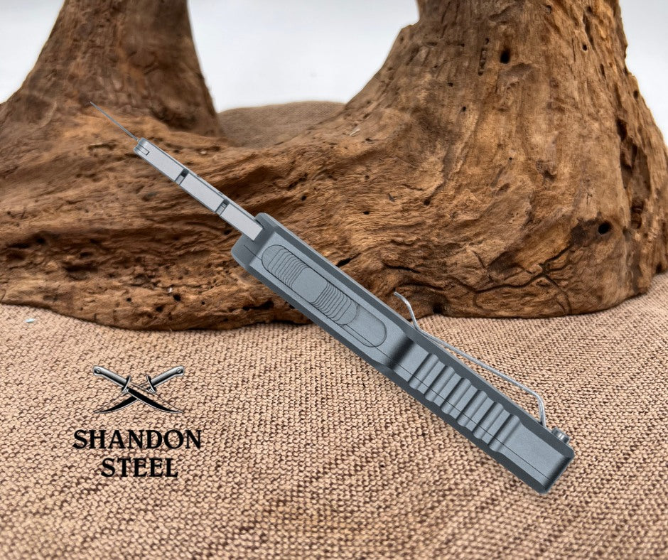 Cobratech OTF Utility Knife Side Button Grey