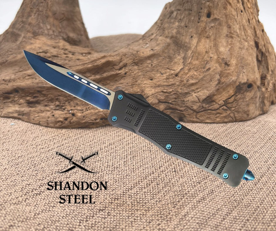 OTF titanium blue drop point 112SBLCP