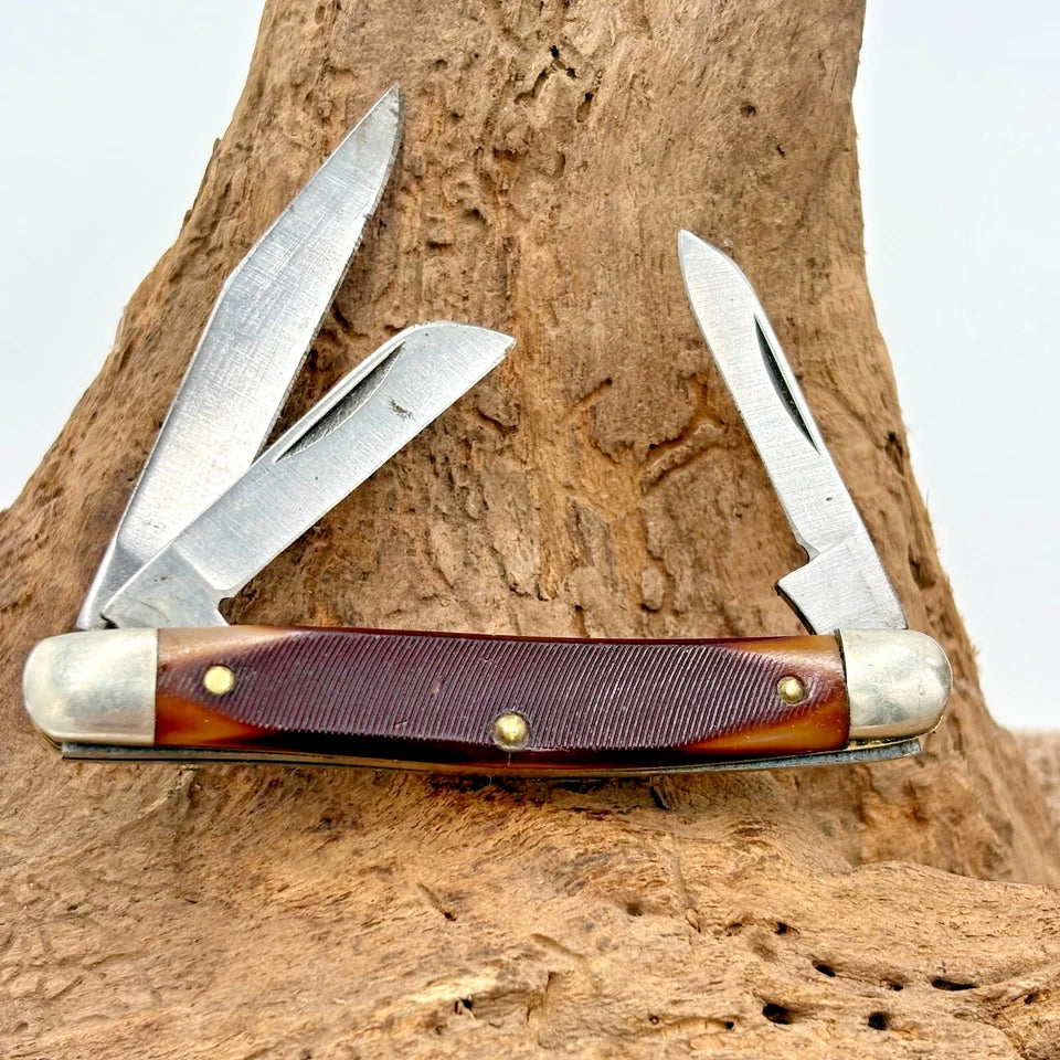 Schrade Old Timer 108OT Junior 3 Blade Stockman Pocket Knife Made In USA (216)