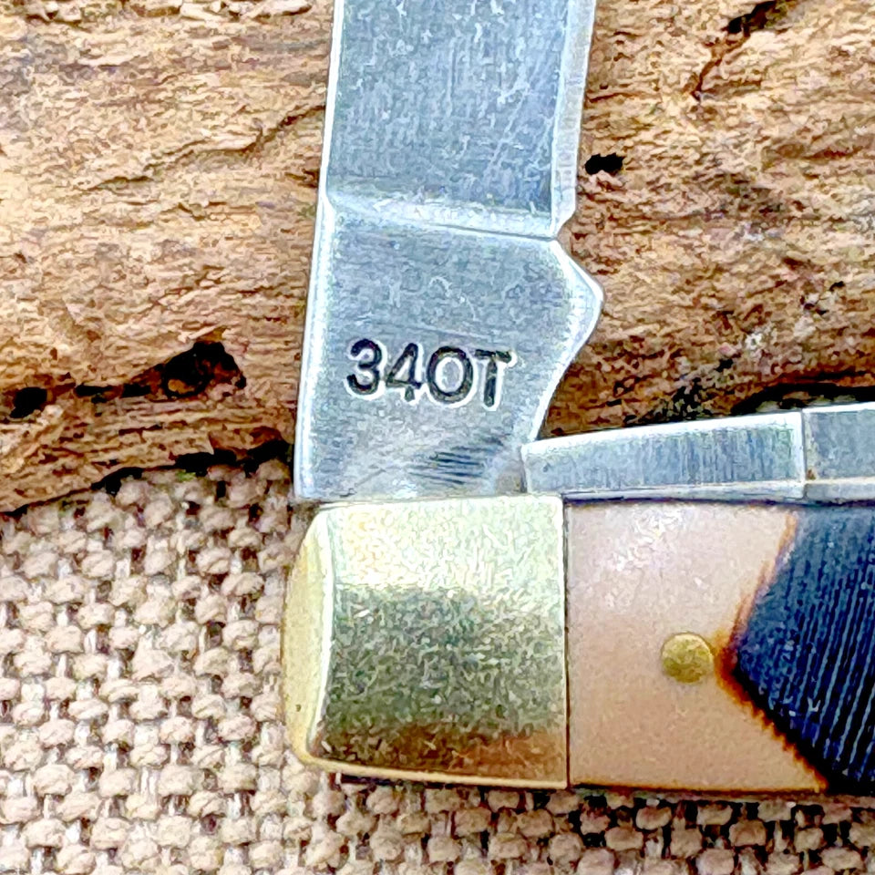 Schrade Old Timer Middleman Pocket Knife Stainless Steel Blades Delrin (204)