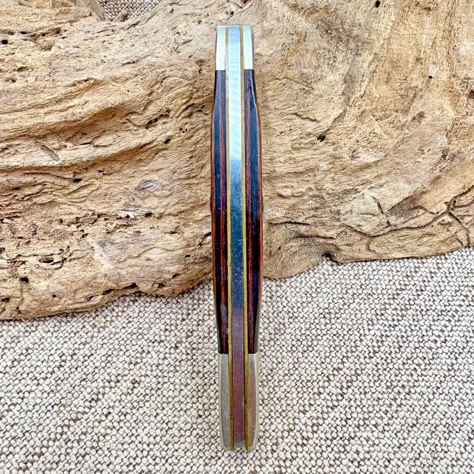 VINTAGE USA PARKER EDWARDS EAGLE BRAND 1423-1 FOLDING KNIFE WOOD SCALES (174)