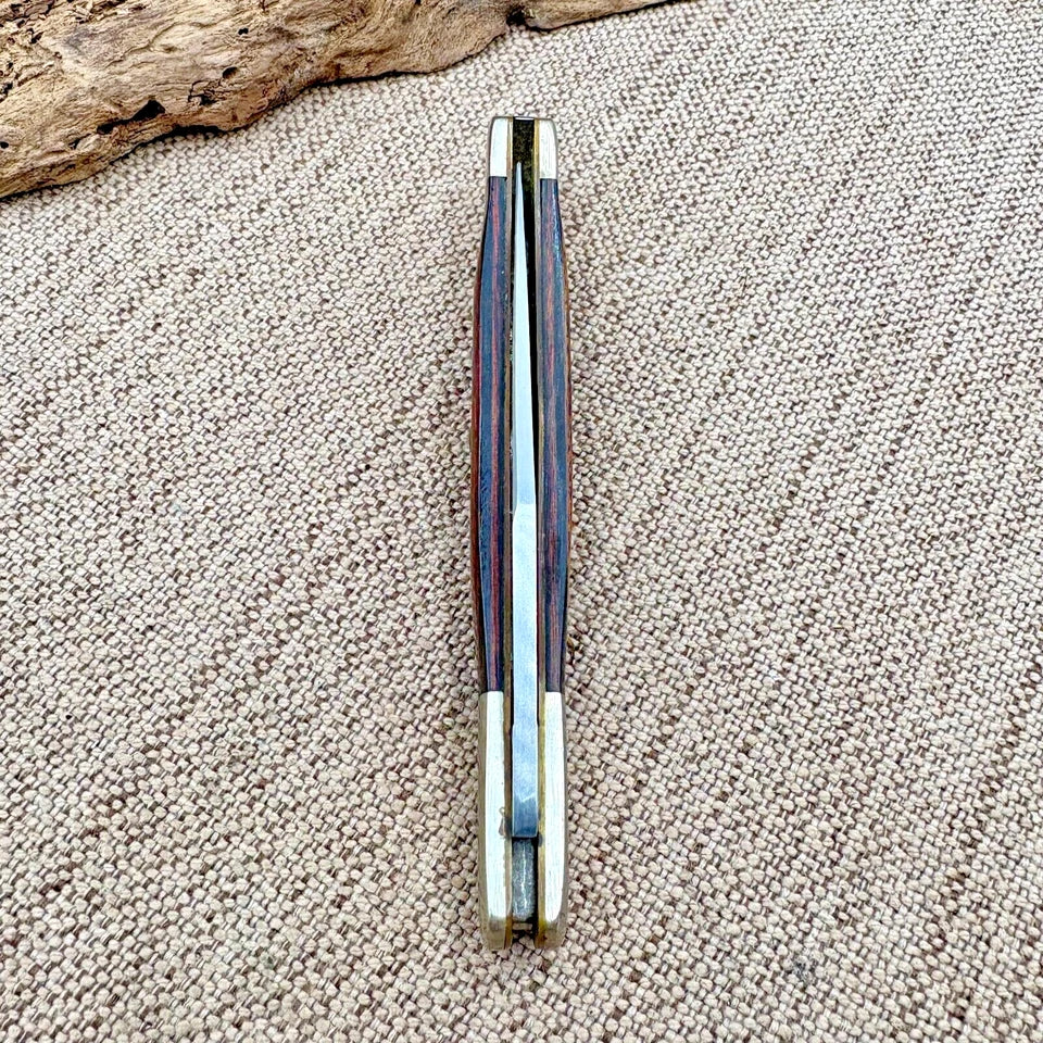 VINTAGE USA PARKER EDWARDS EAGLE BRAND 1423-1 FOLDING KNIFE WOOD SCALES (174)