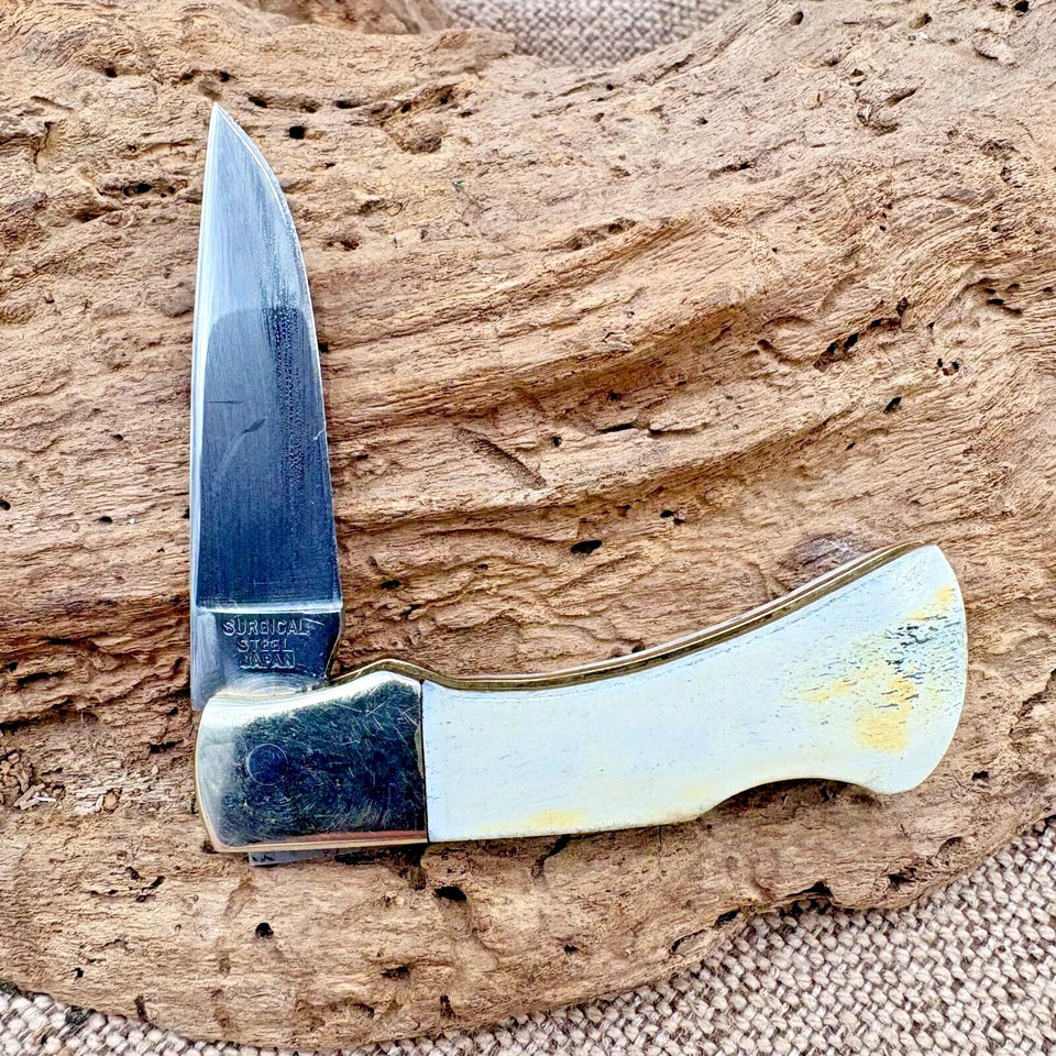 Vintage Parker Cut Co Little Mustang Lockback Knife Surgical Steel Japan (117)