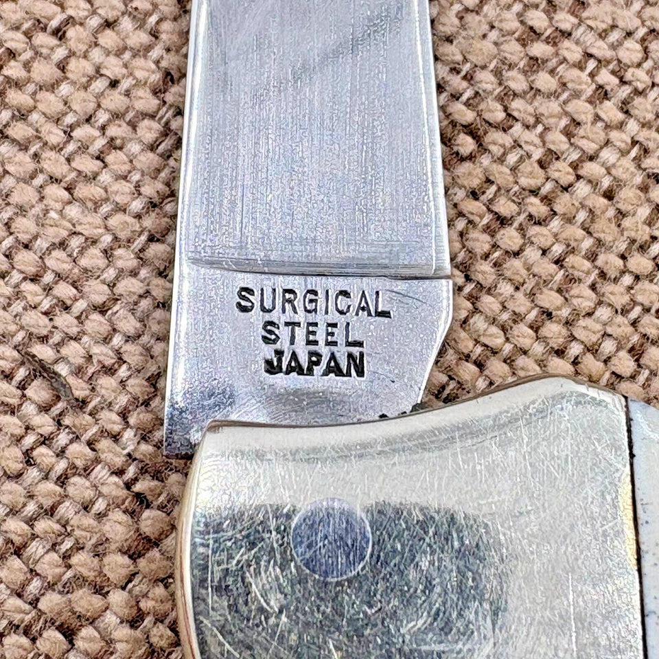 Vintage Parker Cut Co Little Mustang Lockback Knife Surgical Steel Japan (117)
