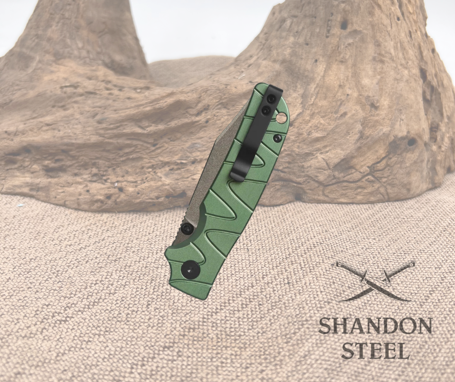 QSP Kali Button Lock Green Aluminium Handle QS159-E2