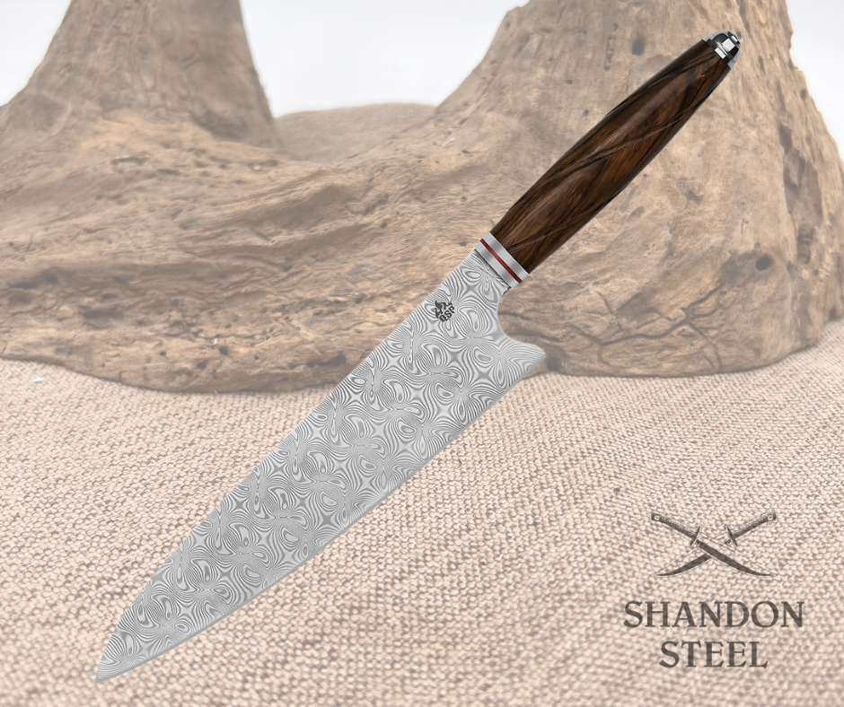 QSP Kitchen Knife 8'' Gyuto Damascus QS-KK-003B