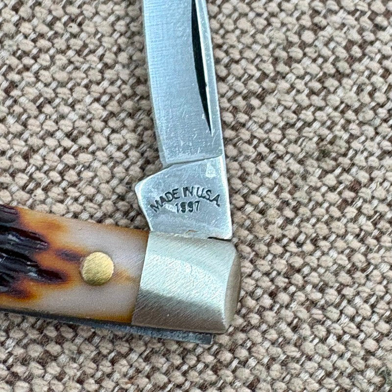 Vintage Queen Cutlery #9180 2 Blade Pen Pocket Knife 1997 Titusville USA (158)