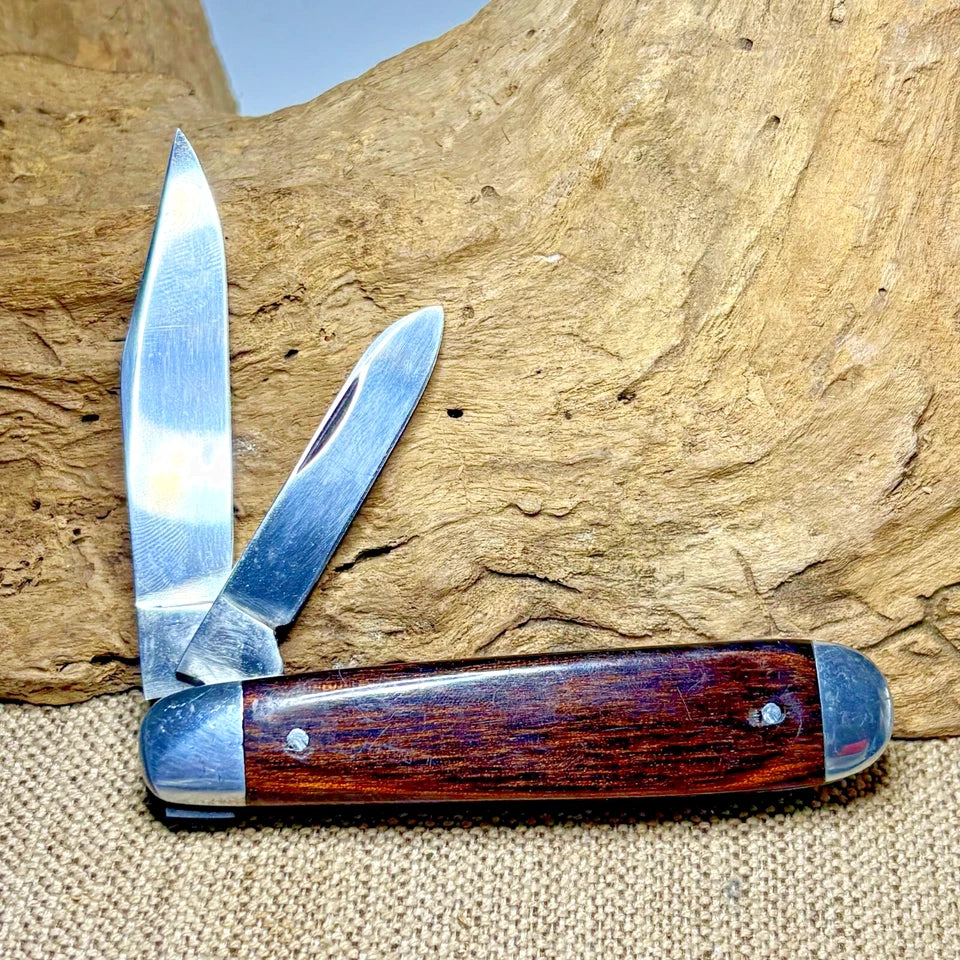 Queen Unbranded English 2 Blade Jack Wood Handle Folding Pocket Knife (135)