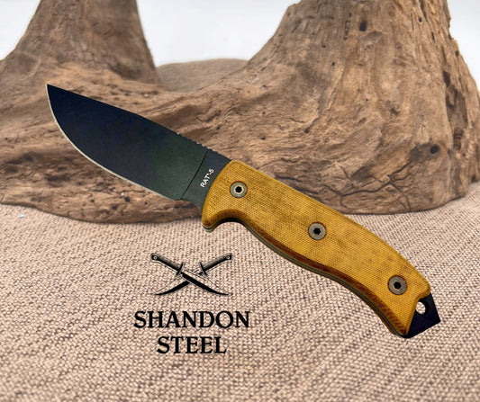 Ontario Knife Rat-5 Early Model 5" Plain Edge Blade with Black Nylon Sheath