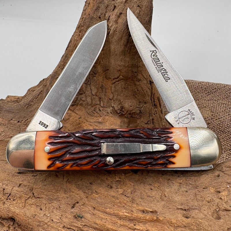 REMINGTON UMC USA BULLET STAGLON DELRIN CIGAR MUSKRAT KNIFE R4356 1993 (104)