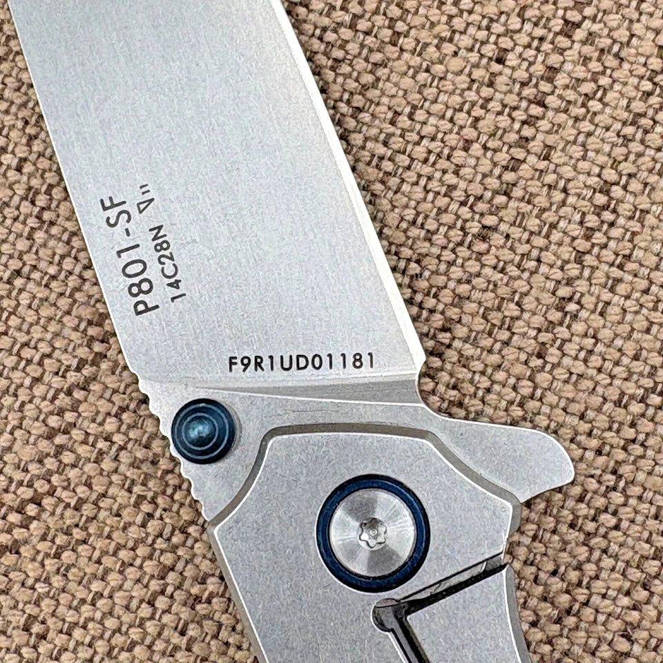 Ruike P128-SF Knife 3Cr14N Handle 14C28N Plain Edge Flipper Pocket Knife (163)