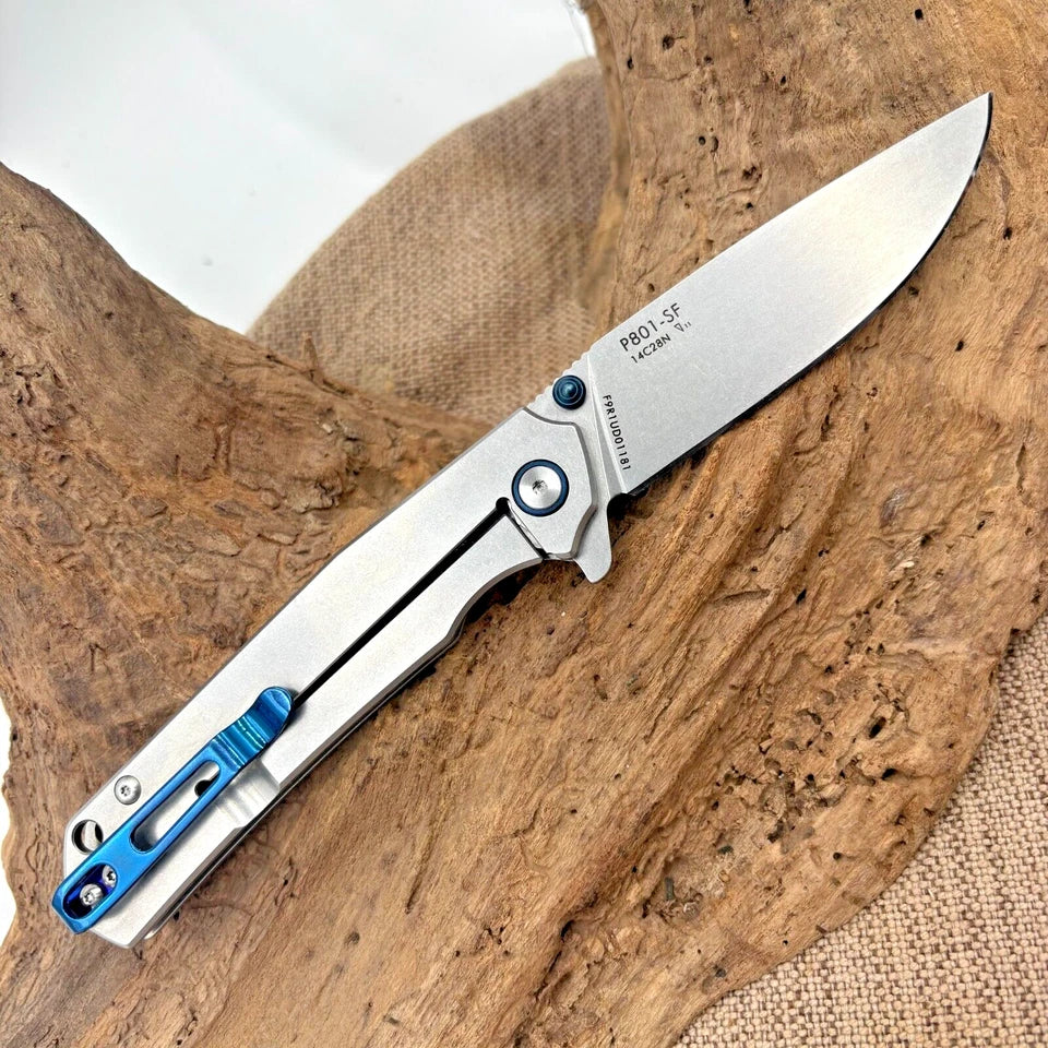 Ruike P128-SF Knife 3Cr14N Handle 14C28N Plain Edge Flipper Pocket Knife (163)