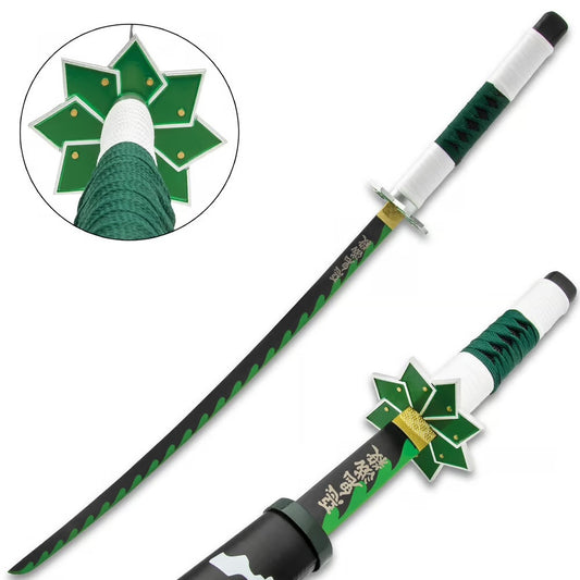 Sanemi Shinazugawa Demon Slayer Sword And Scabbard - Anime, Stainless Steel Blade, Cord-Wrapped HandleBK5588