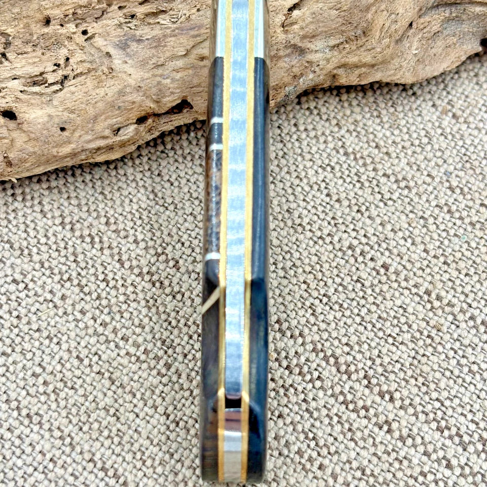 Santa Fe Stoneworks Mammoth Bone Drop Point Folding Pocket Knife Lock Back (180)