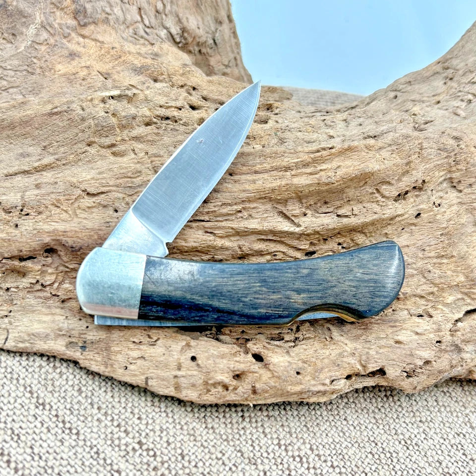 Santa Fe Stoneworks Mammoth Bone Drop Point Folding Pocket Knife Lock Back (180)
