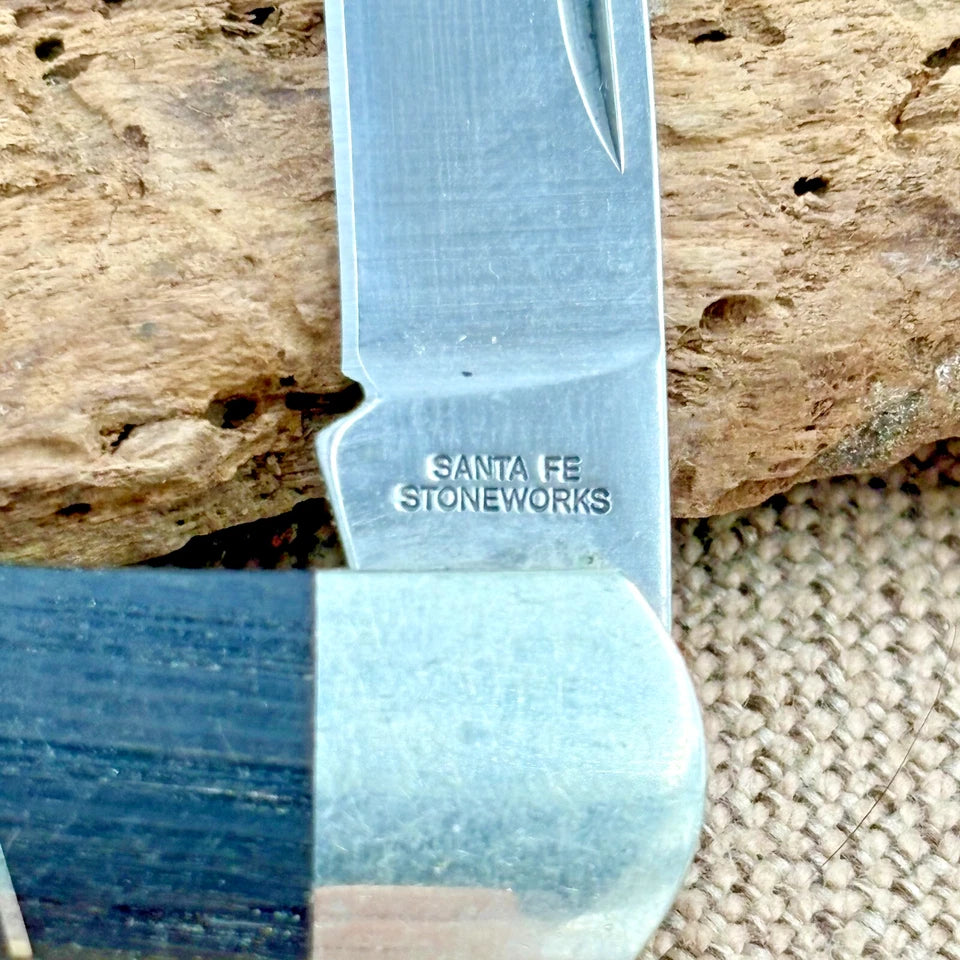 Santa Fe Stoneworks Mammoth Bone Drop Point Folding Pocket Knife Lock Back (180)