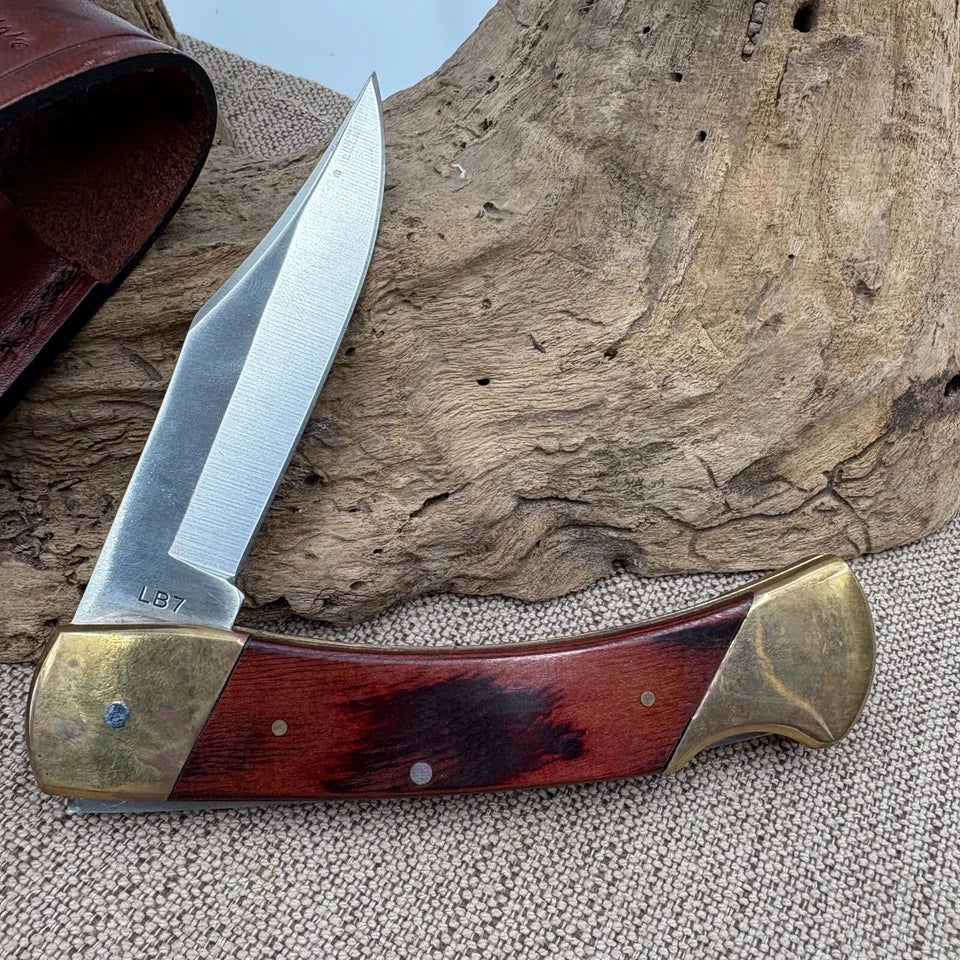 Schrade Uncle Henry LB7 Lockback folding hunter w/ sheath Pocket Knife (72)