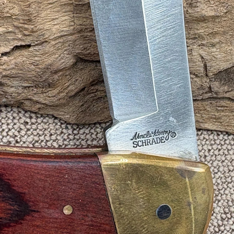 Schrade Uncle Henry LB7 Lockback folding hunter w/ sheath Pocket Knife (72)