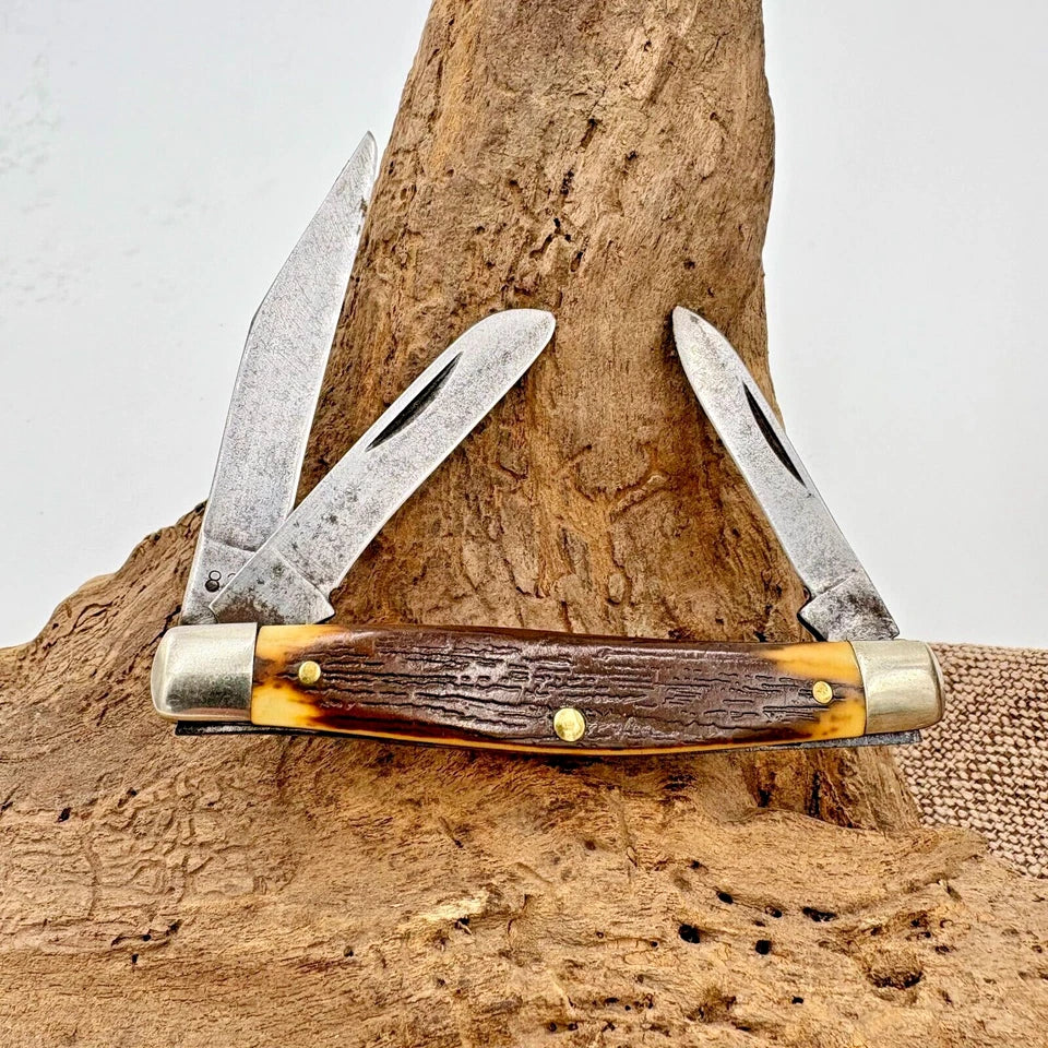 Vintage Schrade Walden 832, 3 blade stockman traditional folding knife (158)