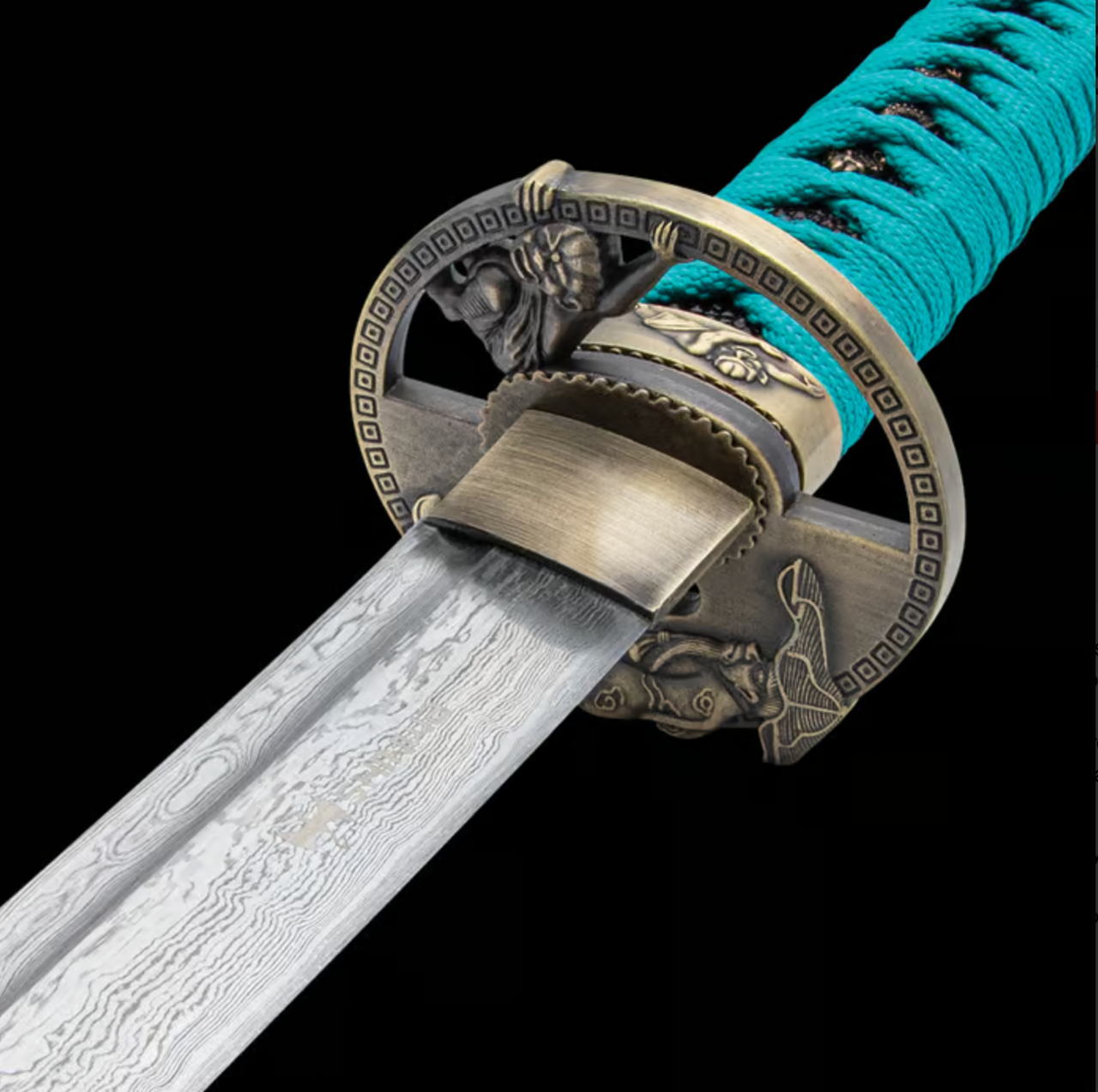 FWC SHINWA REGAL KATANA TEAL DAMASCUS KZ6202TDZ