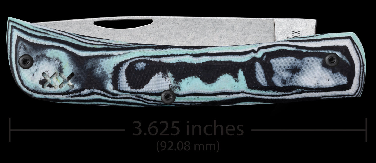 Case XX Crossroads Seafoam Green Burl G10 Smooth XR Sod Buster JR 66384