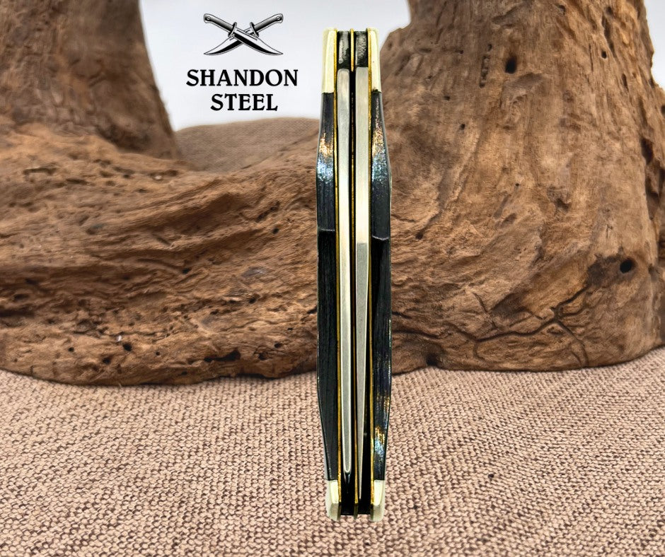 Smith & Wesson USA Vintage Buffalo Horn Handle Folding Trapper Pocket Knife -134