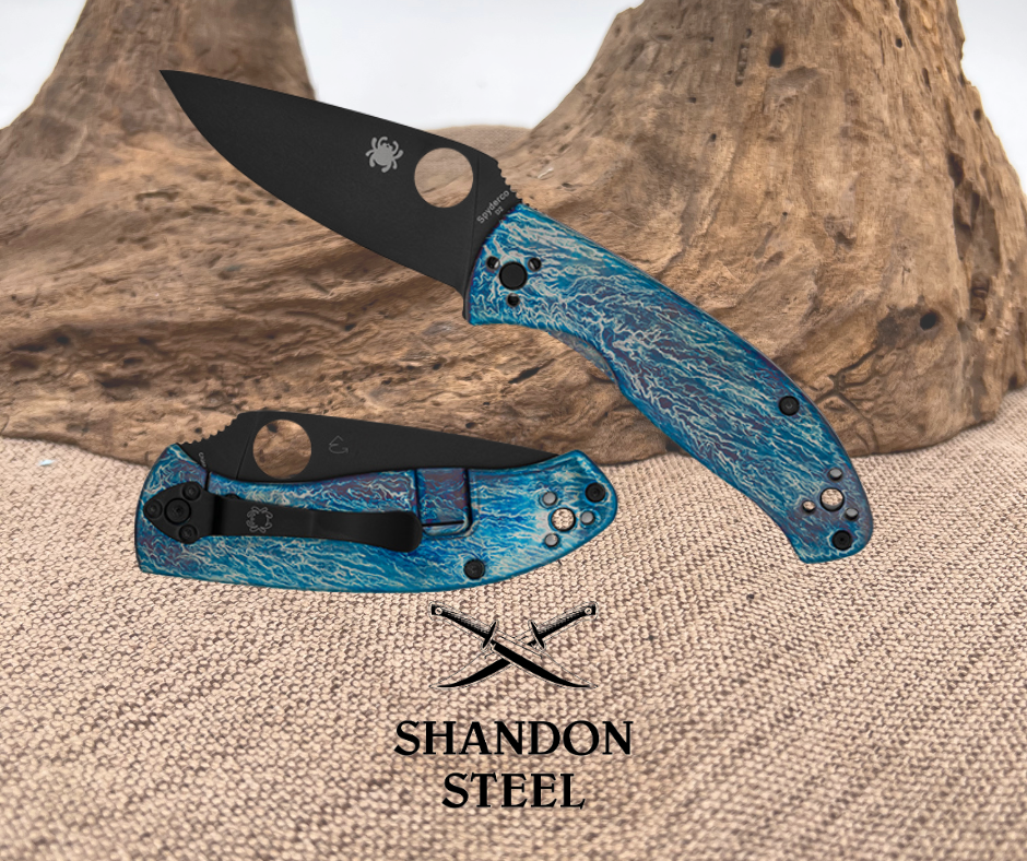 Spyderco TENACIOUS® R.I.L. DISARRAY™ FINISH D2 Black Blade C122TIBLBKD2