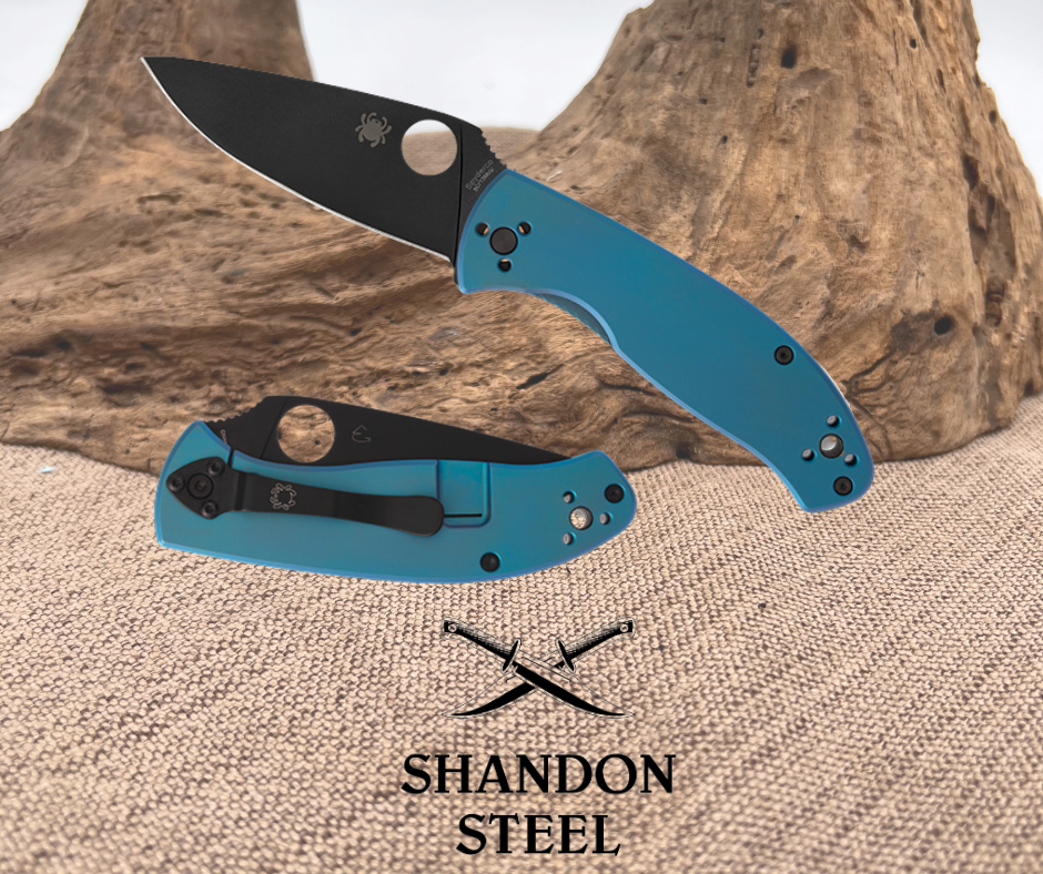 Spyderco Tenacious® R.I.L. Blue Titanium Black Blade C122TIBLBKP