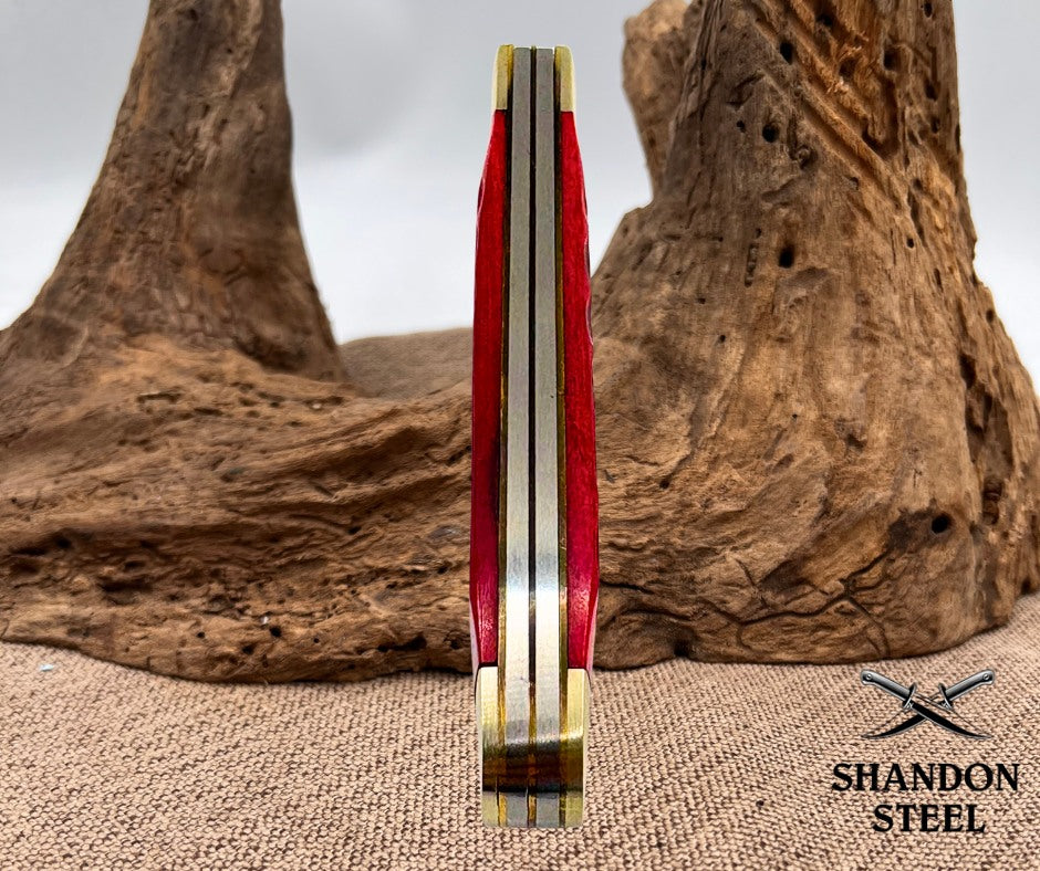 Steel Warrior 50 State QTR Collector Knife ~ Red Bone 2 Blade Trapper 2000 (20)